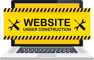 Website Under construction sign on laptop