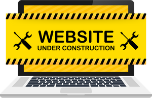 Website Under construction sign on laptop